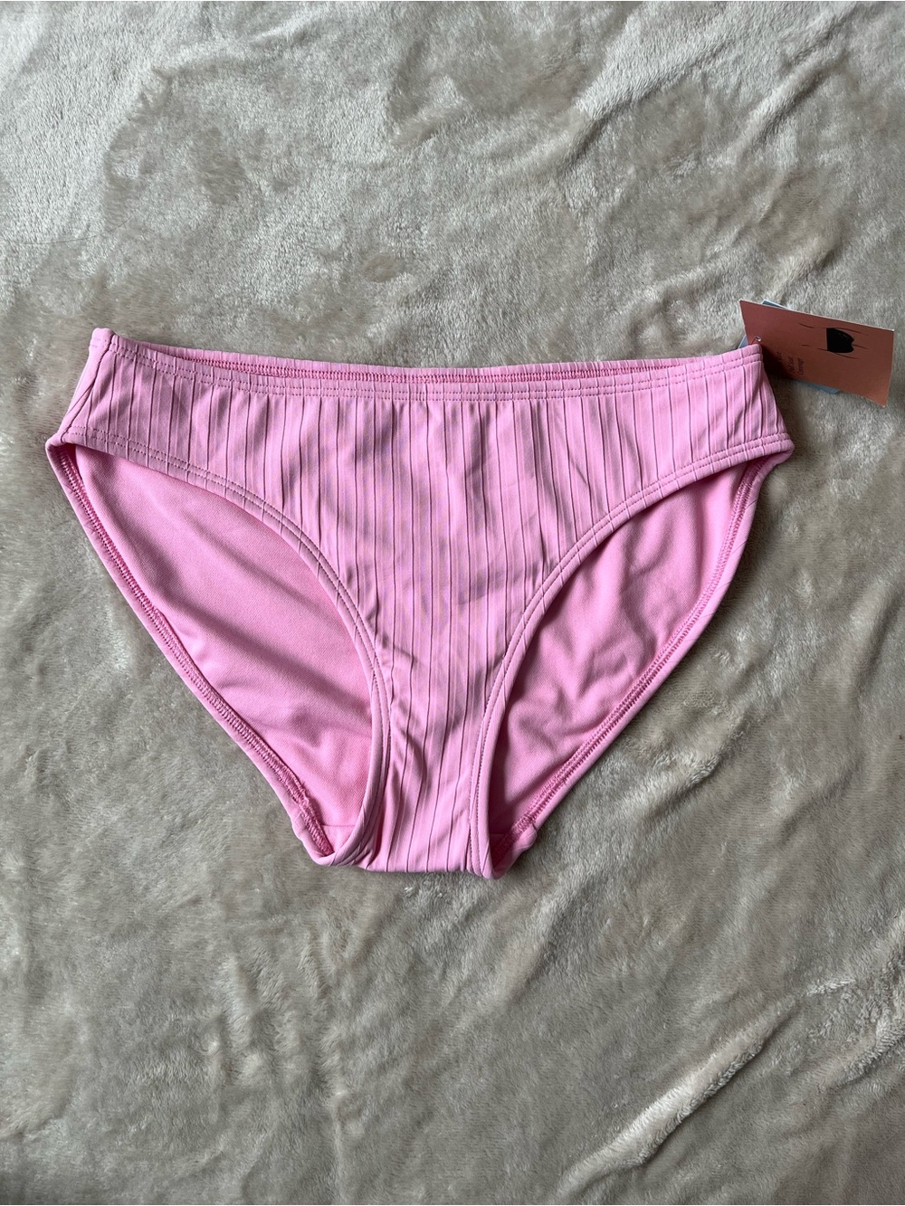 Shade & Shore Women’s Pink Low Rise Ribbed Bikini Bottoms Small (4-6) NWT